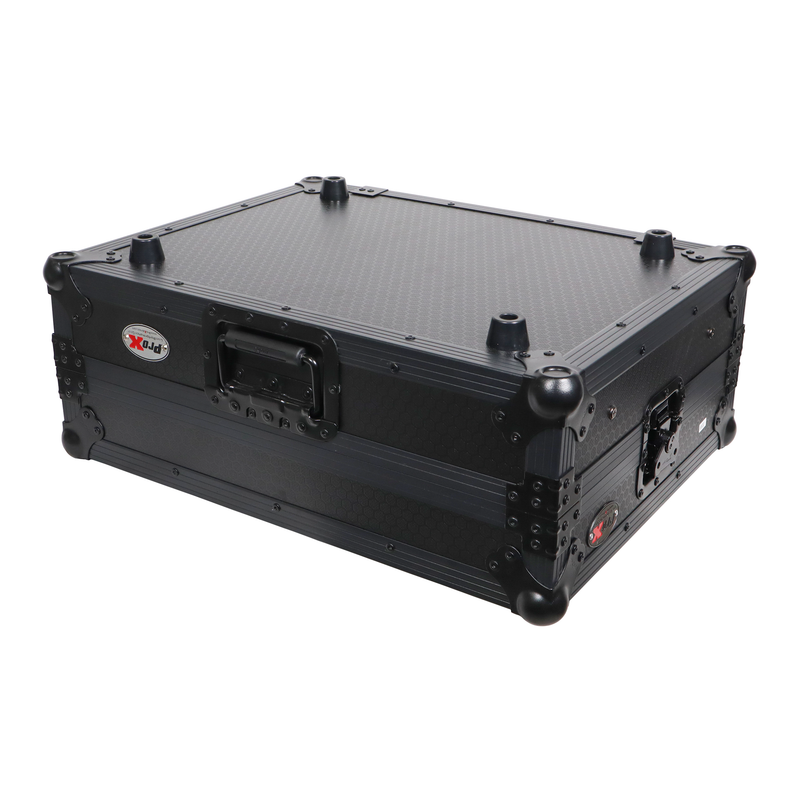 Prox XS-OmnisDuoltbled ATA Flight Case pour Pioneer Alphatheta Omnis-Duo DJ Contrôleur avec plate-forme d'ordinateur portable et LED (All Black)