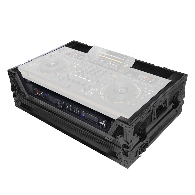 ProX XS-OPUSQUADWBL ATA Flight Style Road Case For Pioneer Opus Quad DJ Controller with 1U Rack Space and Wheels (Black)