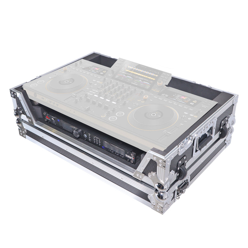ProX XS-OPUSQUADW ATA Flight Style Road Case For Pioneer Opus Quad DJ Controller with 1U Rack Space and Wheels
