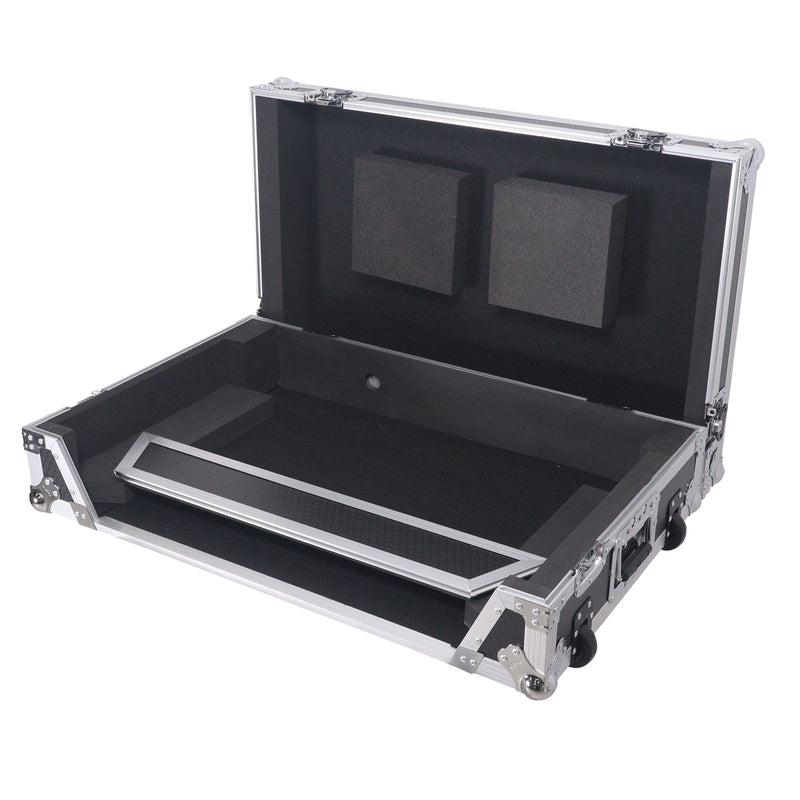 Prox XS-RaneFourw ATA Flight Style Road Case pour Rane Four ou Rane Perter DJ Contrôleur avec espace de rack 1U et roues