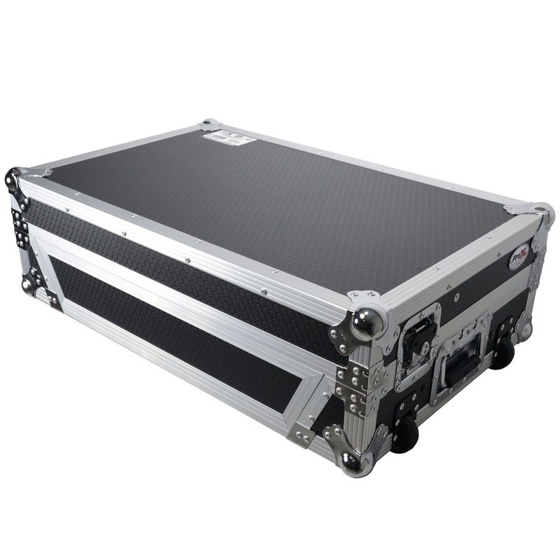 Flight case ProX XS-RANEONEWLT pour contrôleur DJ RANE ONE avec étagère coulissante pour ordinateur portable, support 1U et roues