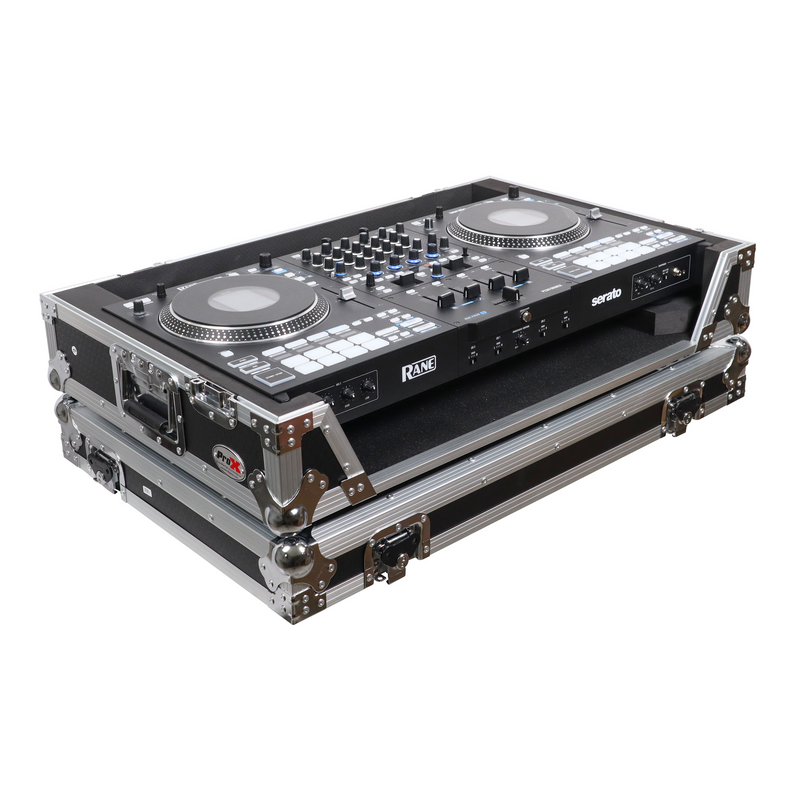 Prox XS-RaneFourw ATA Flight Style Road Case pour Rane Four ou Rane Perter DJ Contrôleur avec espace de rack 1U et roues