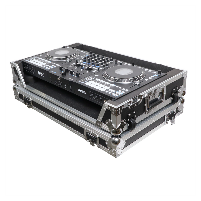 Prox XS-RaneFourw ATA Flight Style Road Case pour Rane Four ou Rane Perter DJ Contrôleur avec espace de rack 1U et roues