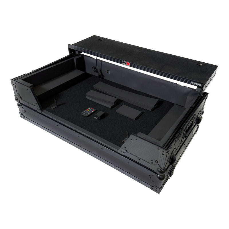 ProX XS-XDJAZWLTBLLED Flight Case For Pioneer XDJ-AZ DJ Controller with Laptop Shelf and LED (Black)