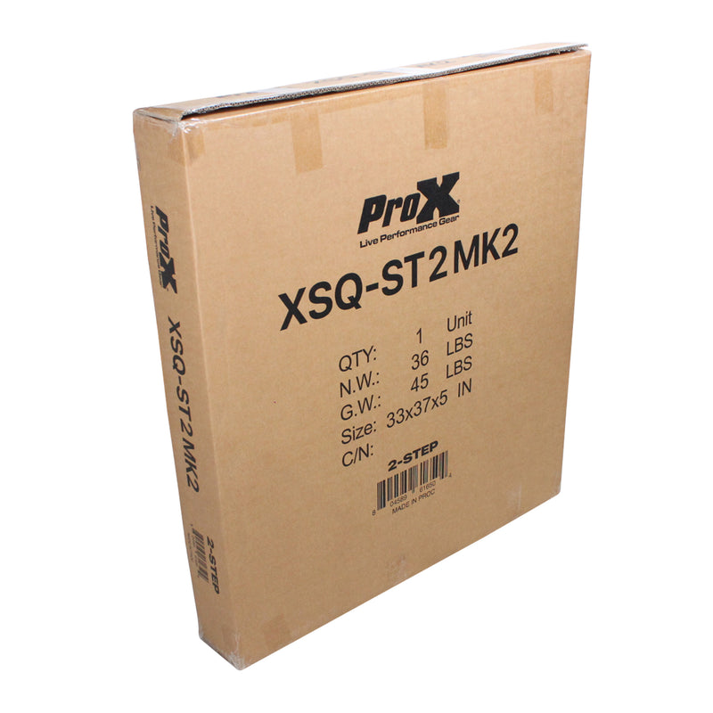 ProX XSQ-ST2 StageQ 2 Step Heavy Duty Foldable Adjustable 14 to 18 Inch with Rail