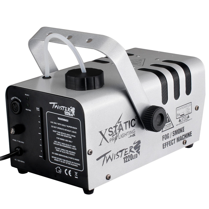 ProX X-T1220 LED Twister Fog Machine 1220 Watt Water Based With RGBA LED