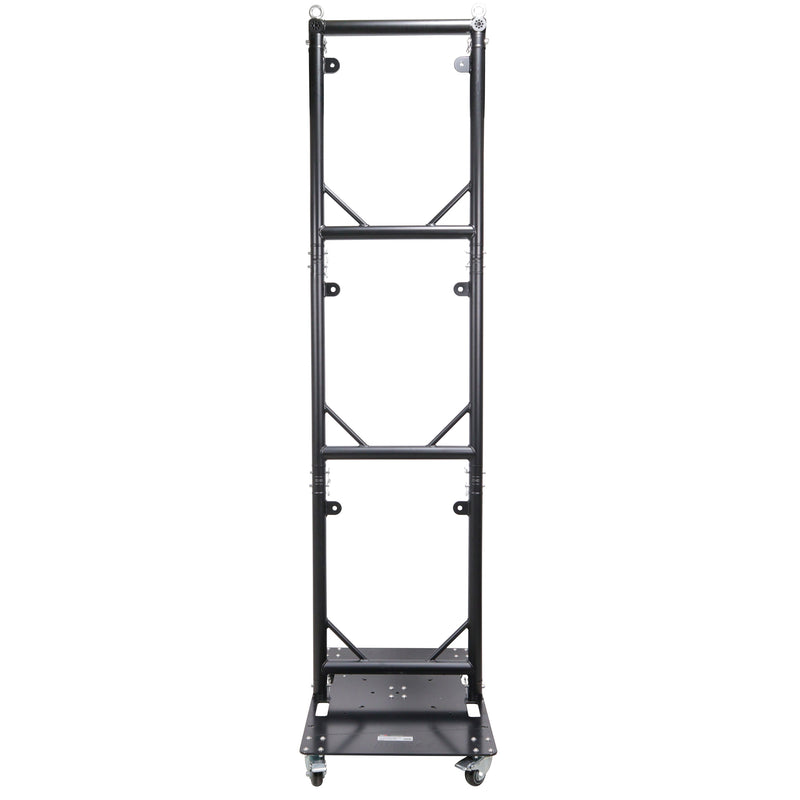 ProX XT-GRU-PKGX3 BLK Truss Modular 3X Rapid U Grid Trio Package pour éclairage – Têtes mobiles avec plaque de base en aluminium roulante (noir)