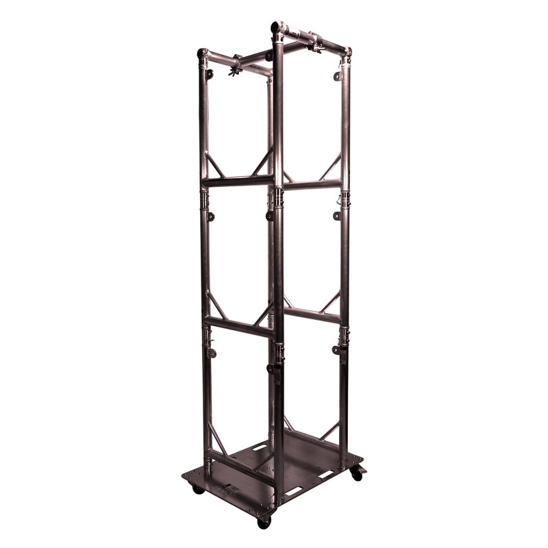 ProX XT-GRU-PKGX6 BLK Truss Modular 6X Rapid U Grid Trio Package pour éclairage – Têtes mobiles avec plaque de base en aluminium roulante (noir)