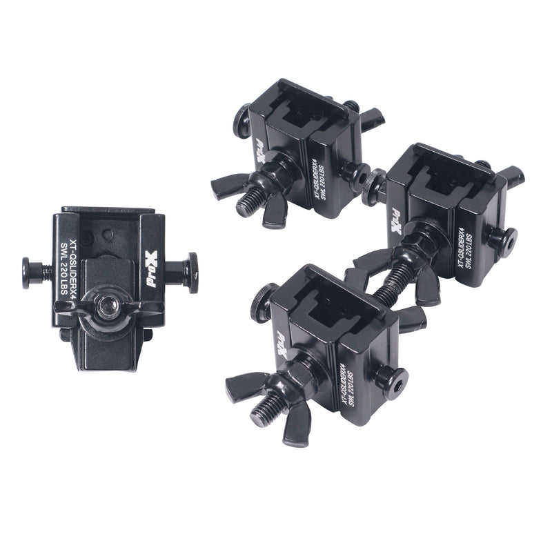 ProX XT-QSLIDERX4 Set of 4 Quick Release Sliding Truss Clamp Mounting Adapters Ideal For Fastening Moving Heads