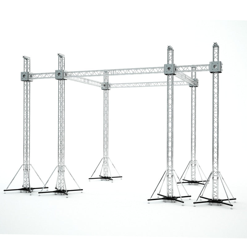 ProX XTP-GS202023SPW Flat Stage Roofing System with 7 Ft Speaker Wings and 6 Chain Hoists