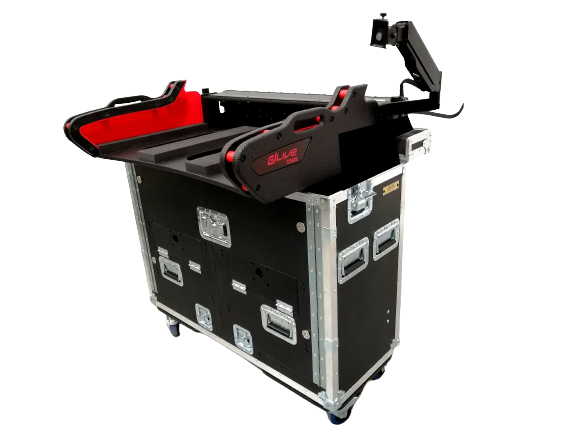 ProX XZF-AH-C3500 D 2U Flip-Ready Easy Detachable Retracting Hydraulic Lift Case With 2U for Allen and Heath DLive C3500 Console