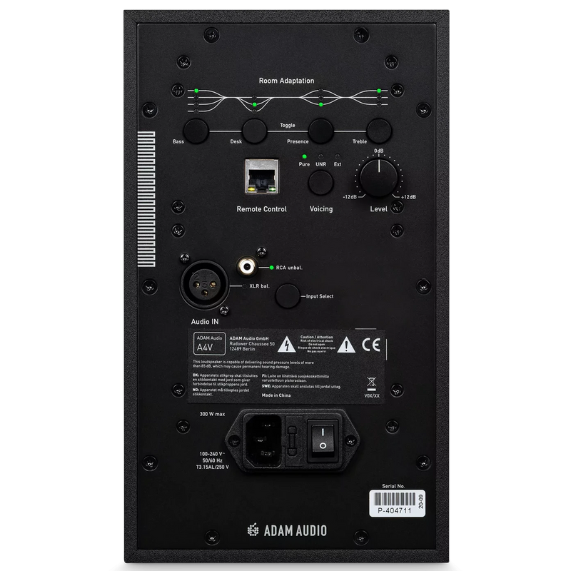 ADAM Audio A4V Active 2-Way Studio Monitor (Black, Single) - 4"