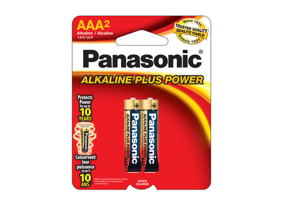 Piles alcalines Plus AAA Panasonic AM4PA2B - paquet de 2