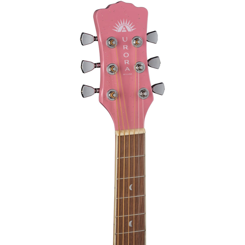 Luna AR BOR PNK Aurora Borealis 3/4 Acoustic Guitar (Pink Pearl)