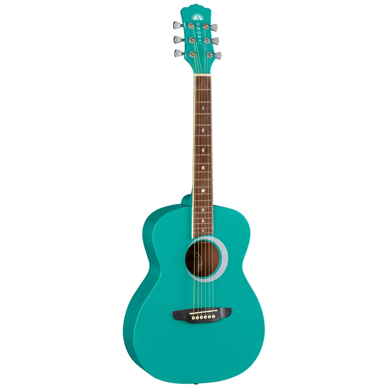 Luna AR BOR TEAL Aurora Borealis 3/4 Acoustic Guitar (Teal Sparkle)