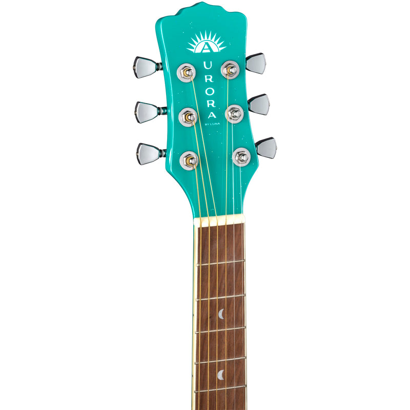 Luna AR BOR TEAL Aurora Borealis 3/4 Acoustic Guitar (Teal Sparkle)