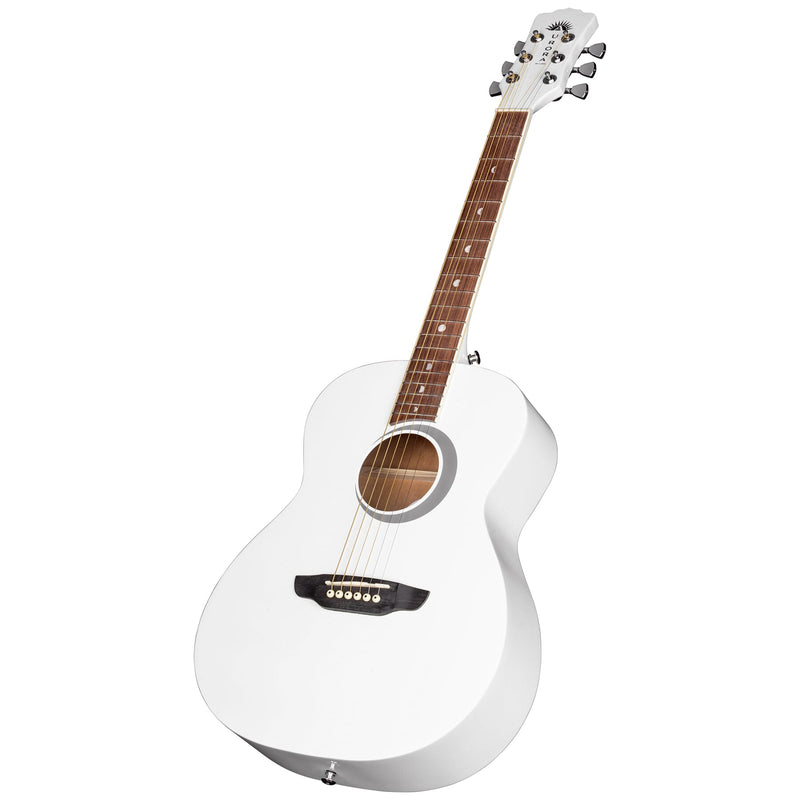 Luna AURORABOREALIS Guitare acoustique 6 cordes taille 3/4 en tilleul - White Sparkle