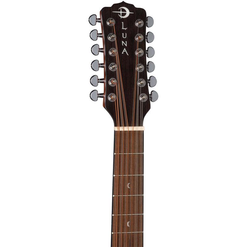 Luna ARTVINTAGE Guitare acoustique/électrique 12 cordes - Brownburst vintage vieilli 