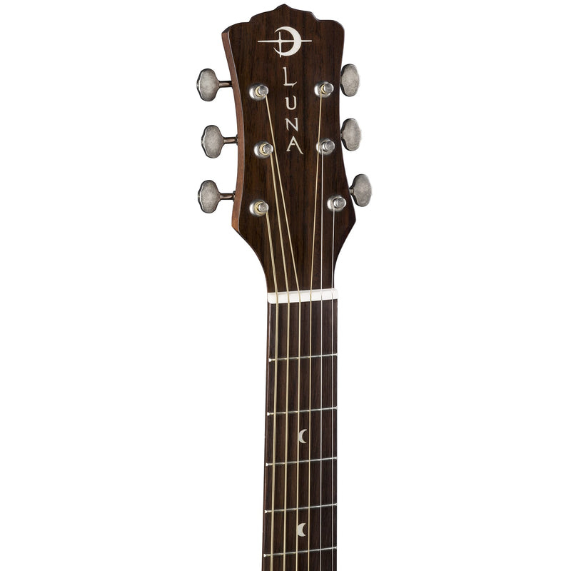 Luna ART VINTAGE Dreadnought Solid Top Acoustic Guitar (Distressed Vintage Brownburst)