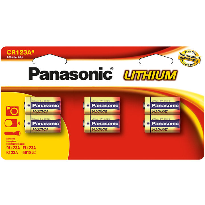 Panasonic CR123PA6B Pile non rechargeable au lithium 3 V CR123 - Paquet de 6
