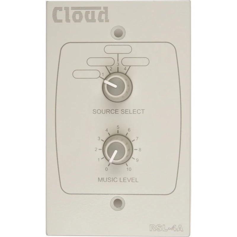 Cloud Electronics RSL-4AW Remote Volume Level Select Plate (White)