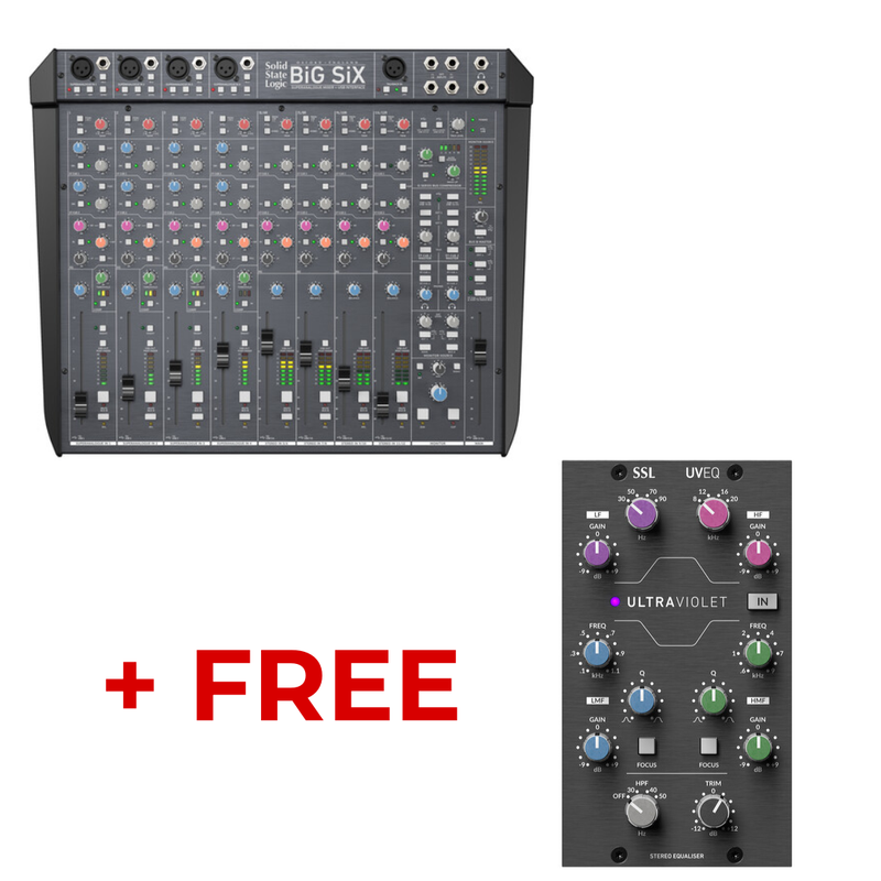 Solid State Logic BiG SiX SuperAnalogue Mixing Console and USB Audio Interface + FREE UV EQ 500 Series UltraViolet Stereo Equalizer (BUNLDE)
