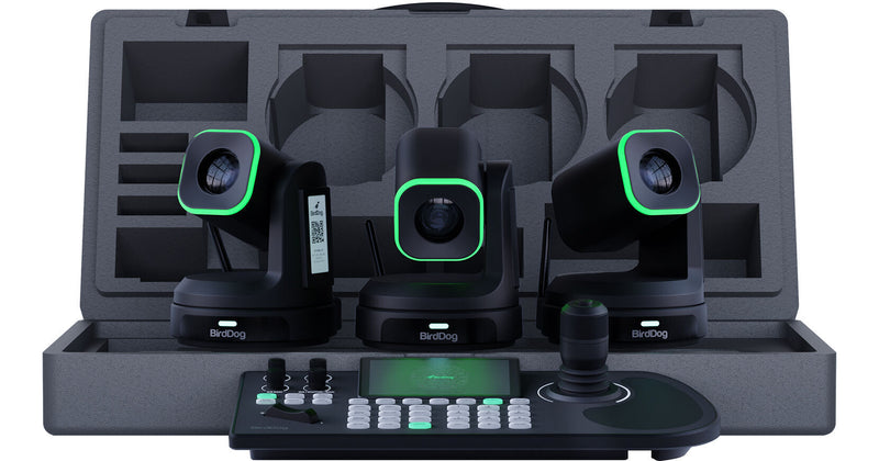 BirdDog X1BUNDLE-B 3 x X1 PTZ Cameras And KBD PTZ Controller Bundle (Black)
