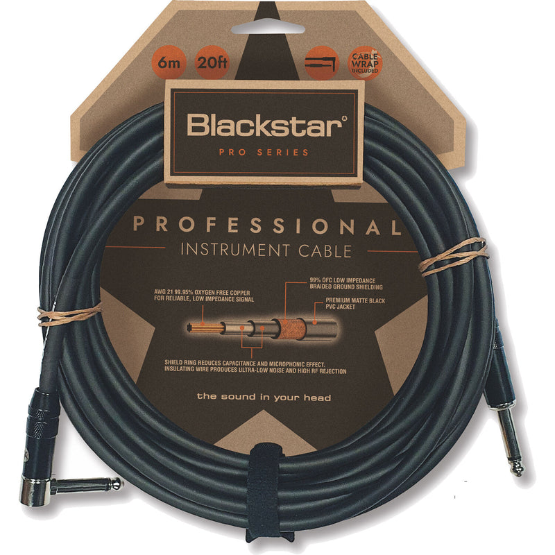 Blackstar BS-CBLPRO6MSA 1/4" To 1/4" Professional Cable - 6M (Angle)