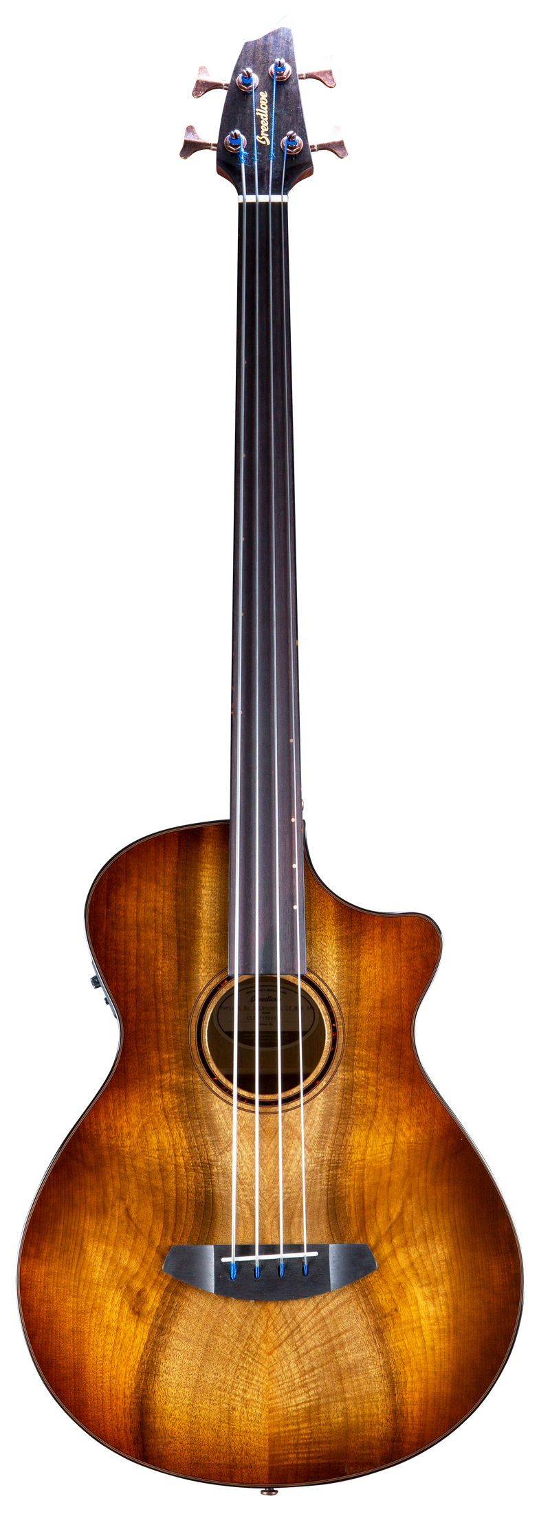 Breedlove PSCO49FCEMYMY Pursuit Exotic S CE Fretless Concerto Acoustic-Electric Bass (Amber Burst)