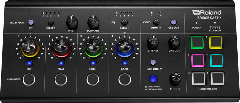 Roland BRIDGE CAST X Dual Bus Gaming Mixer and Video Capture (Black)