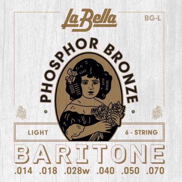 La Bella BG-L Phosphor Bronze Baritone Acoustic Guitar Strings (14-70)