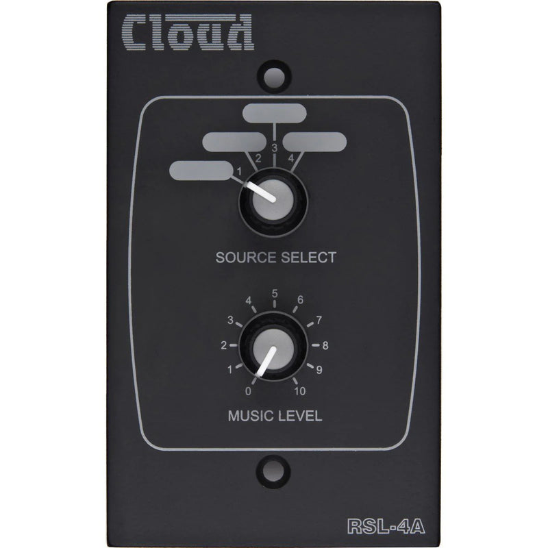 Cloud Electronics RSL-4AB Remote Volume Level Select Plate (Black)