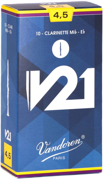 Vandoren CR8145 V21 Eb Clarinet Reeds Strength - 4.5 (Box of 10)