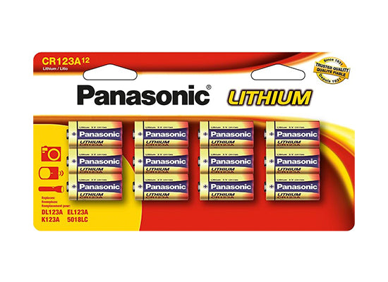 Panasonic CR123PA12B 3,0 volts Batterie au lithium - 12 pack