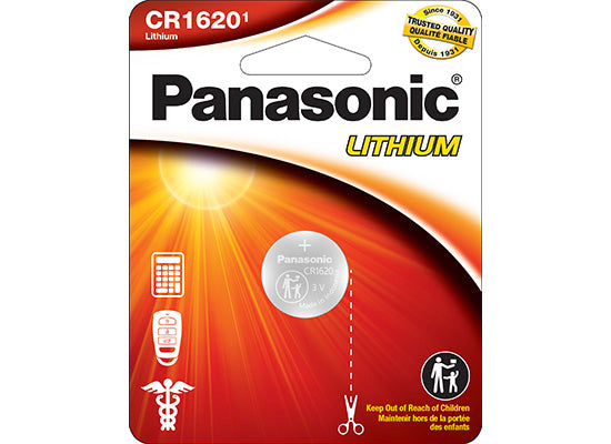 Panasonic CR1620PA1BL CR1620 3.0 Volt Lithium Coin Cell Battery