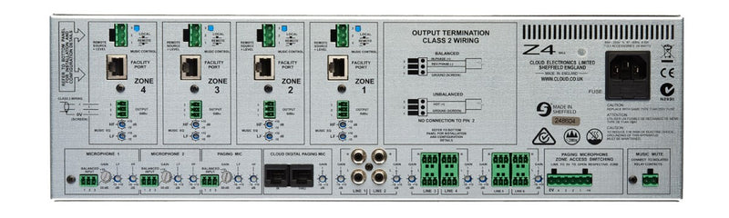 Cloud Electronics Z4MK4 4 Zone Audio Mixer