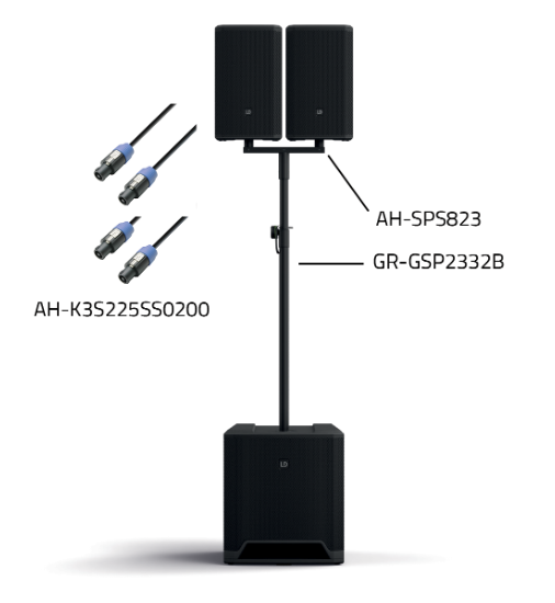 LD Systems DAVE 15 G4X SET1 Compact 2.1 Powered PA System - 15" Sub