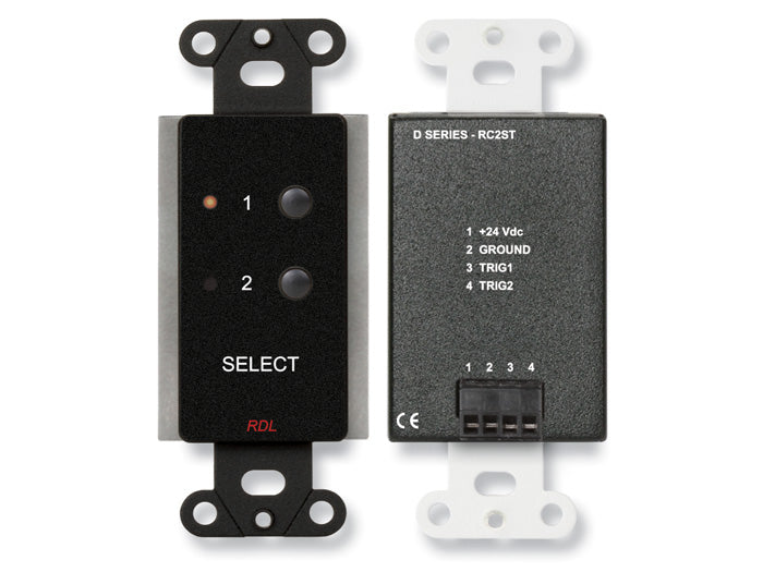 RDL DB-RC2 2 Channel Remote Control Wall Plate for Stick On