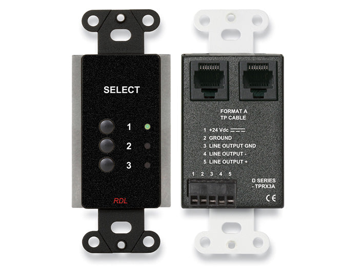 RDL DB-TPRX3A Three Input Format A Wall Plate Remote Control