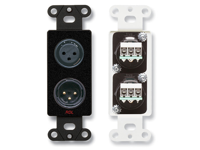 RDL DB-XLR2 XLR 3 Pin Female and 3 Pin Male Wall Plate