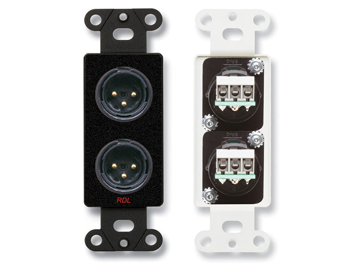 RDL DB-XLR2M Dual XLR 3 Pin Male Jack Wall Plate