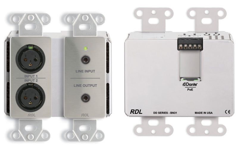 RDL DDS-BN31 Mall Mouled Bi Directional Microphone Ligne avec interface Dante - 4x4