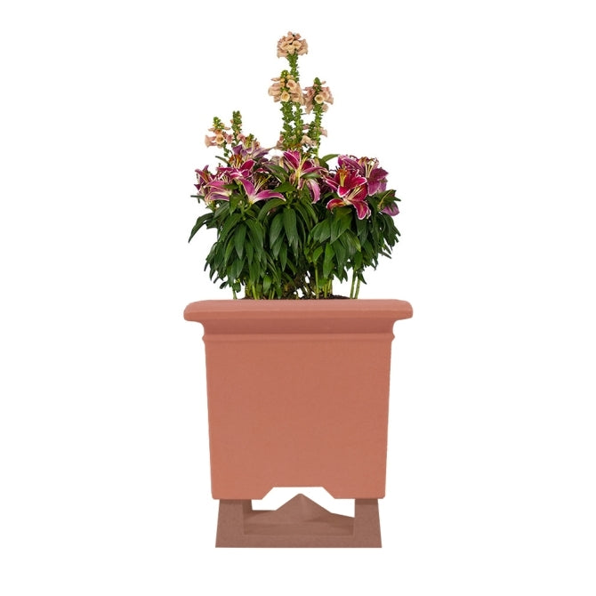 Rockustics SQUAREROOT-6.5-TC-T Outdoor Square Plant Speaker with Transformer (Terra Cotta) - 6.5"