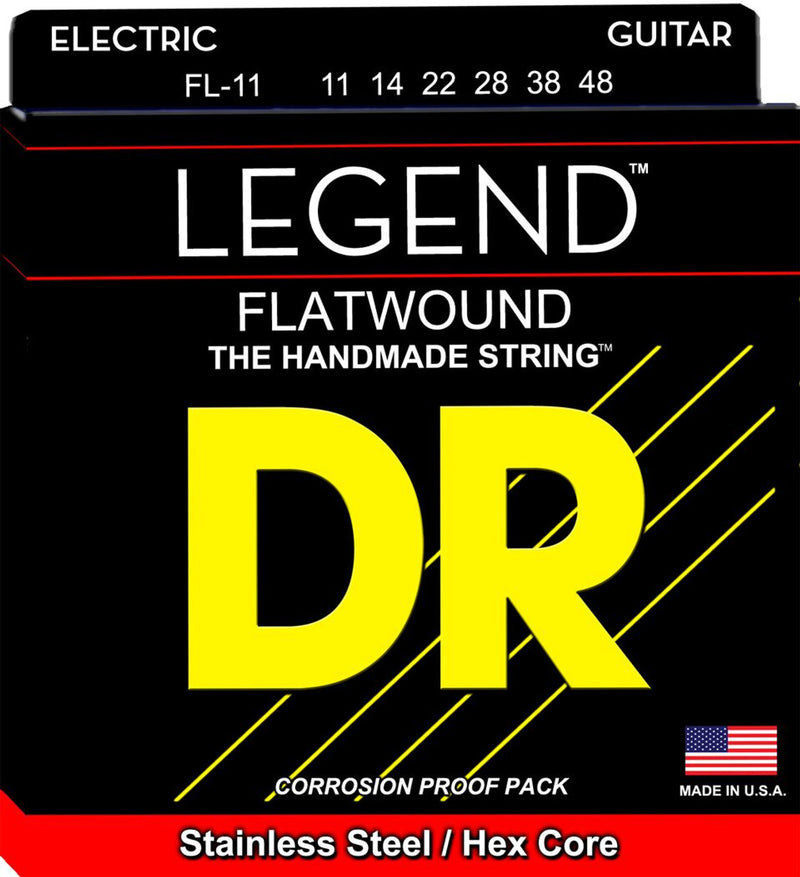 DR Handmade Strings FL-11 Flat Wound Electric Guitar Strings Medium Lite - 11-48