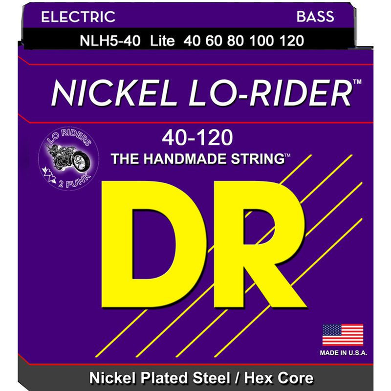 DR Handmade Strings NLH5-40 5 Electric Bass Strings Lite - 40-120