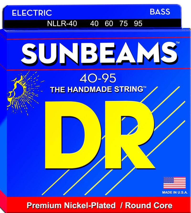 DR Handmade Strings NLLR-40 Electric Bass Guitar Strings Lite-Lite - 40-95