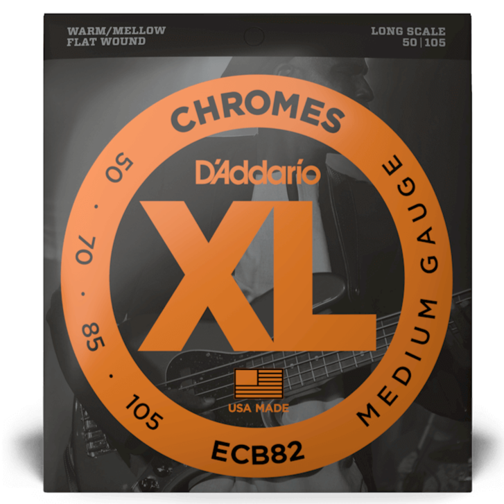 D'Addario ECB82 Chromes Flat Wound LONG SCALE 50-105