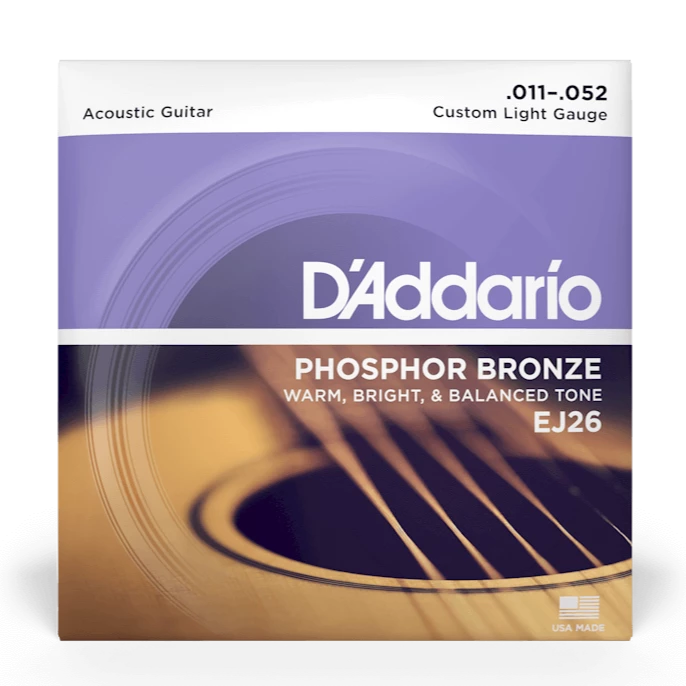 D'Addario EJ26 Phosphor Bronze CUSTOM LIGHT 11-52