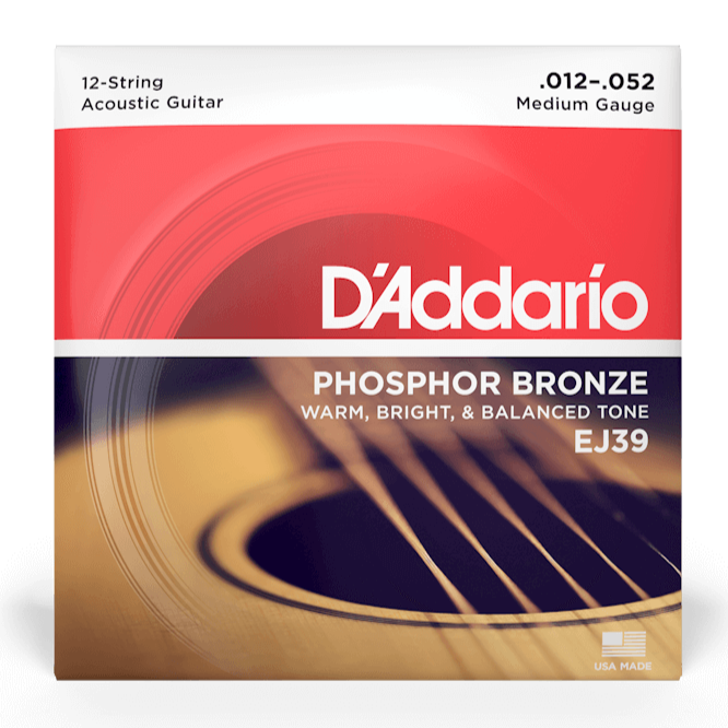D'Addario EJ39 Phosphor Bronze 12 cordes Medium 12-52