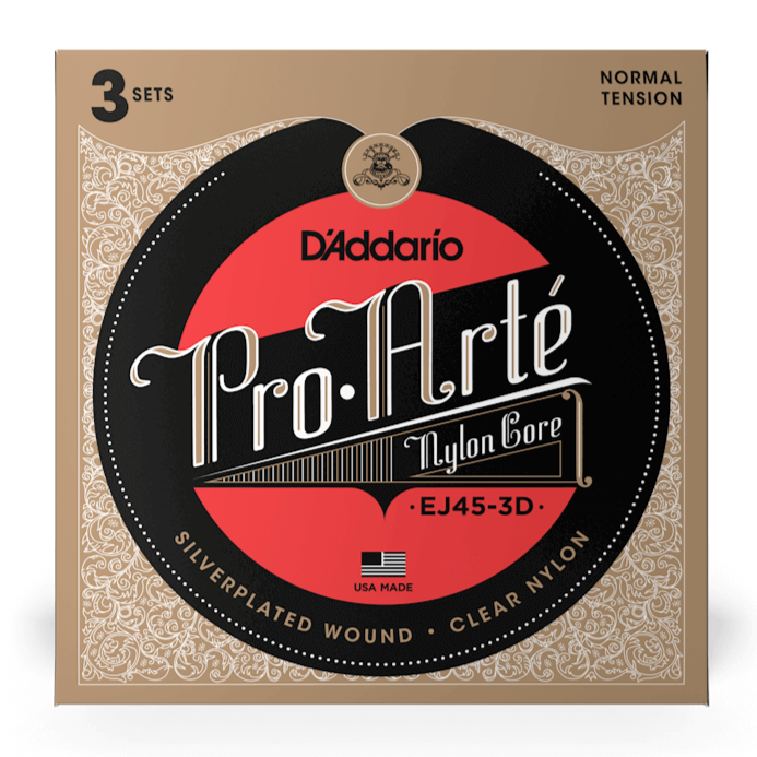 D'Addario EJ45-3D Pro Arte Silver/Clear/Normal - 3 Pack
